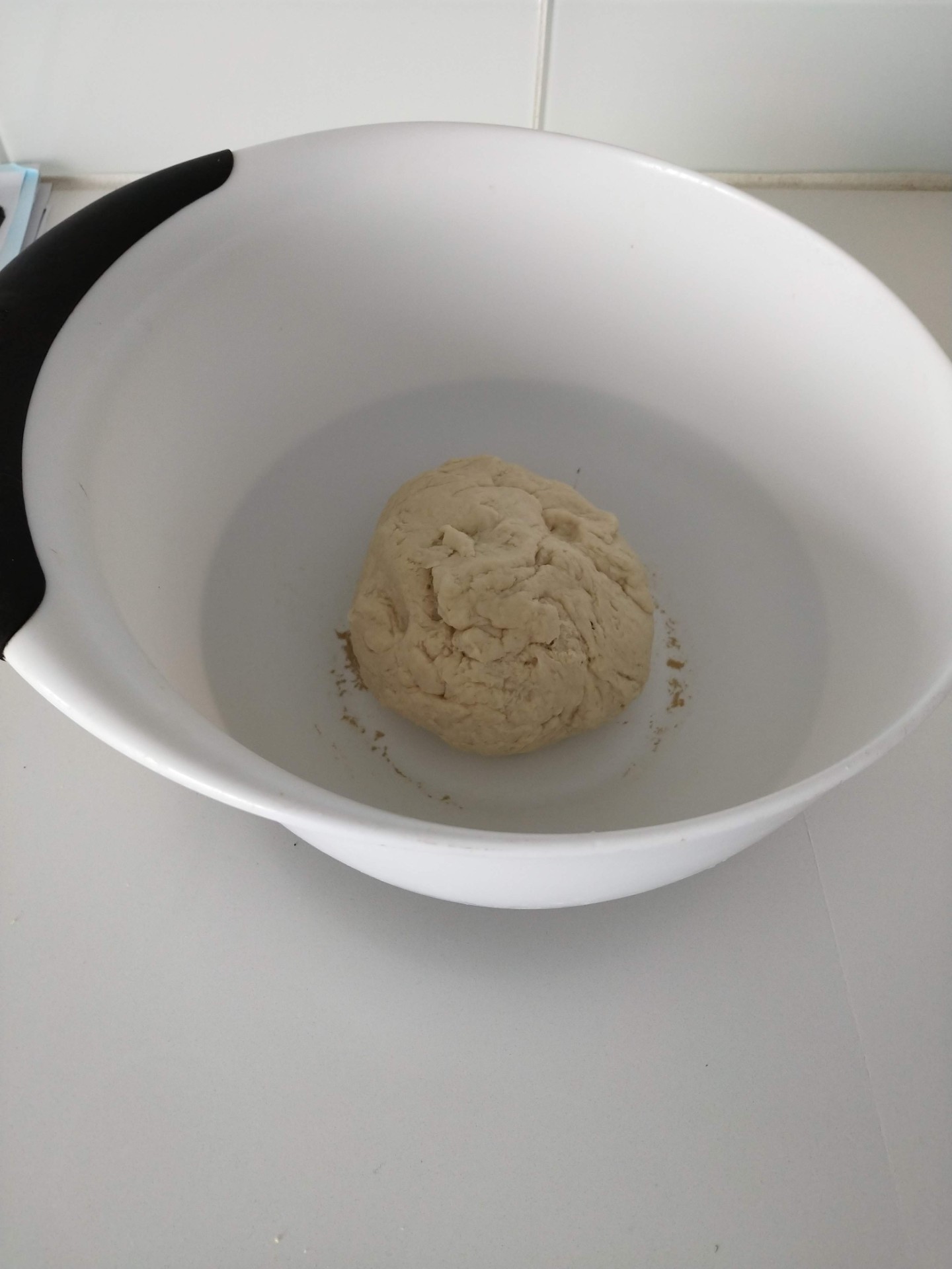 Pizza dough in bowl