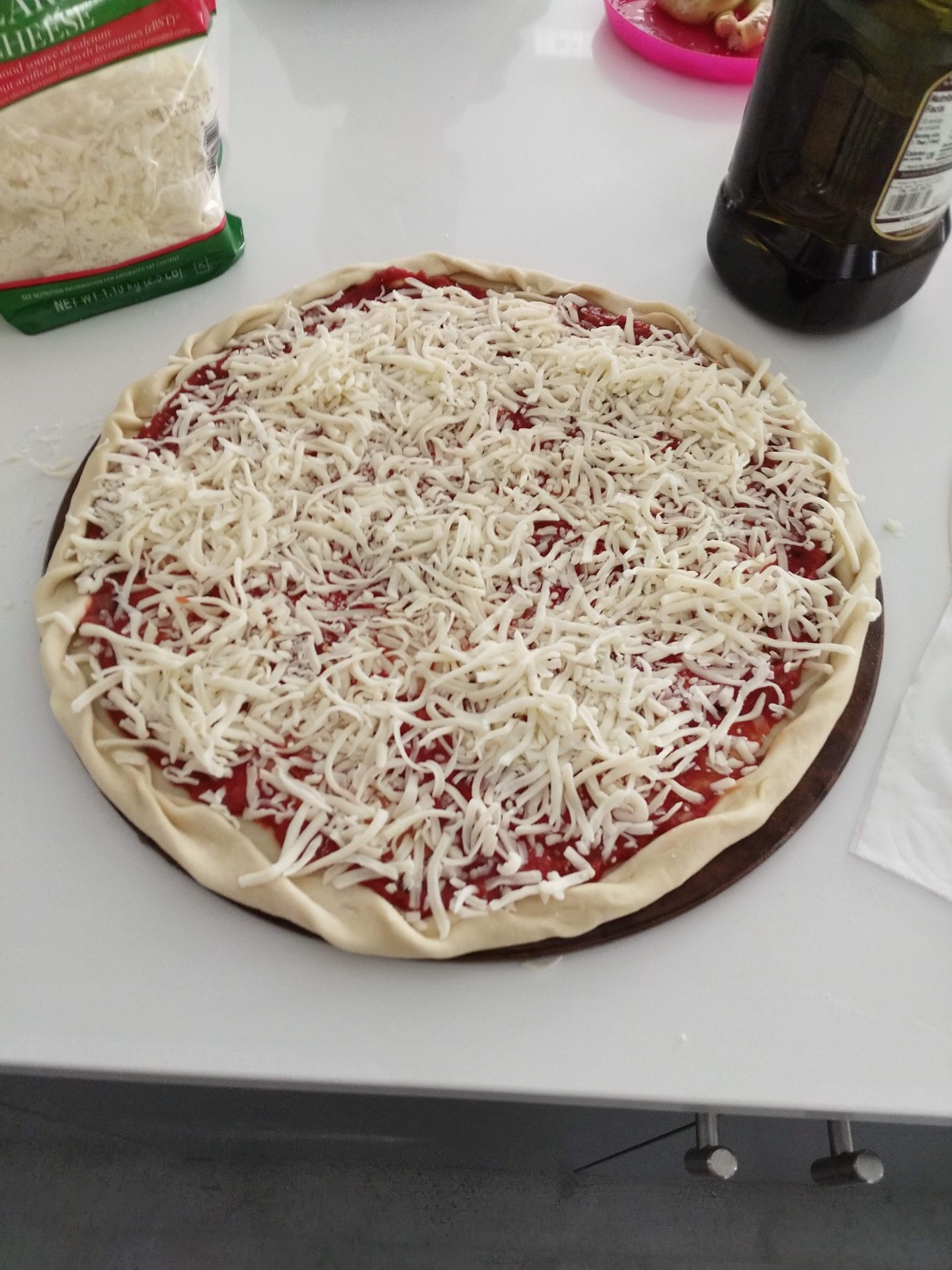 Cheese on pizza
