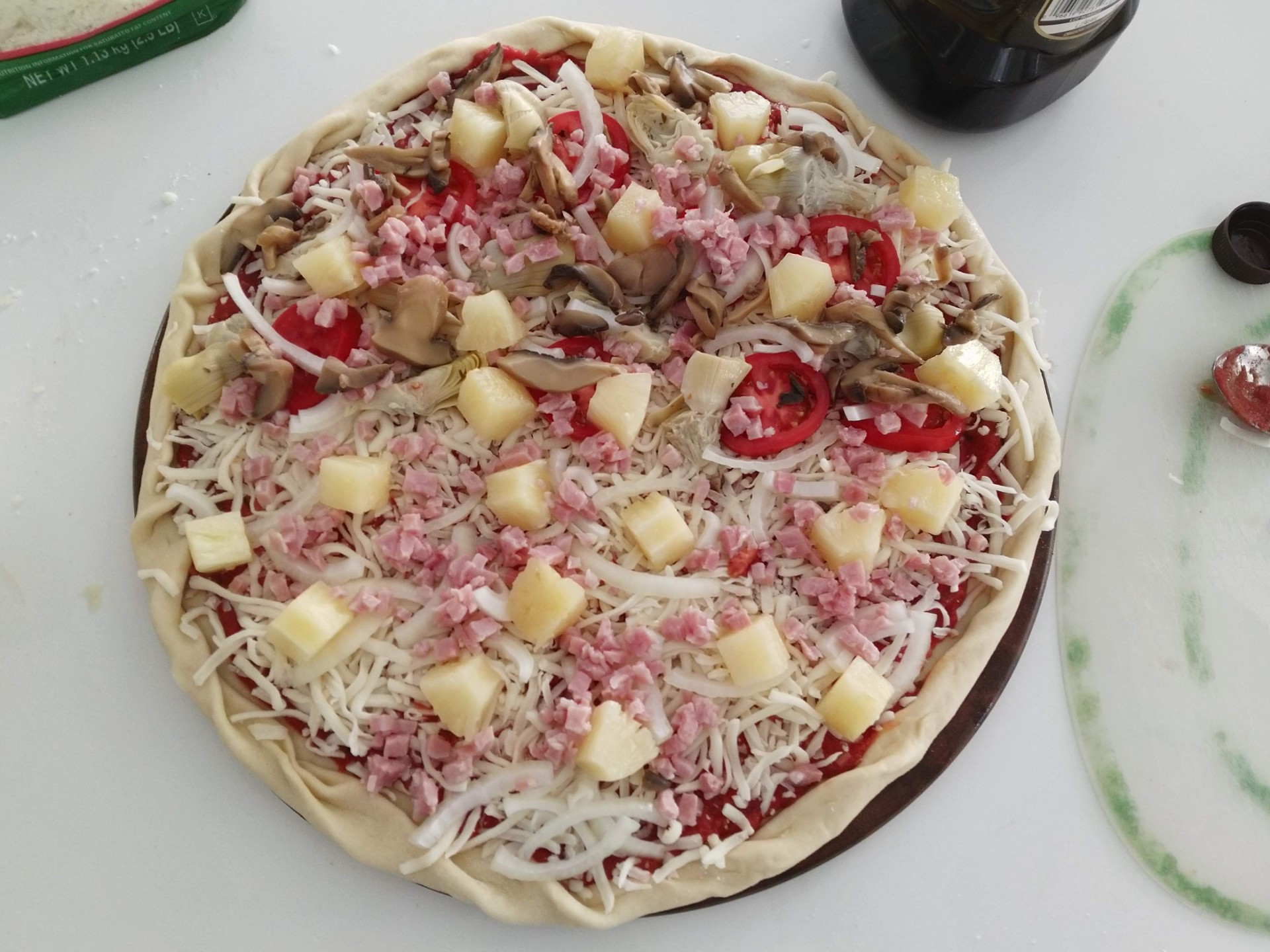 Uncooked pizza