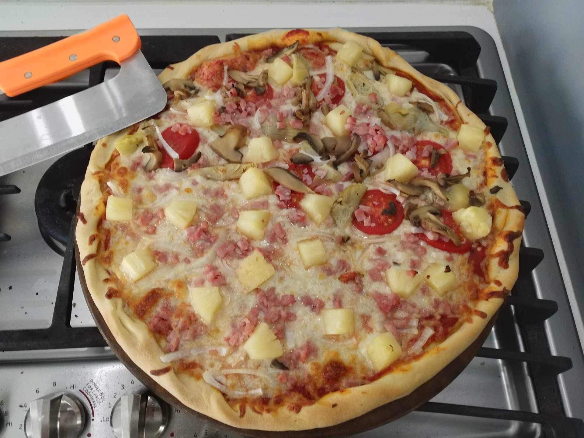 Pizza cooked