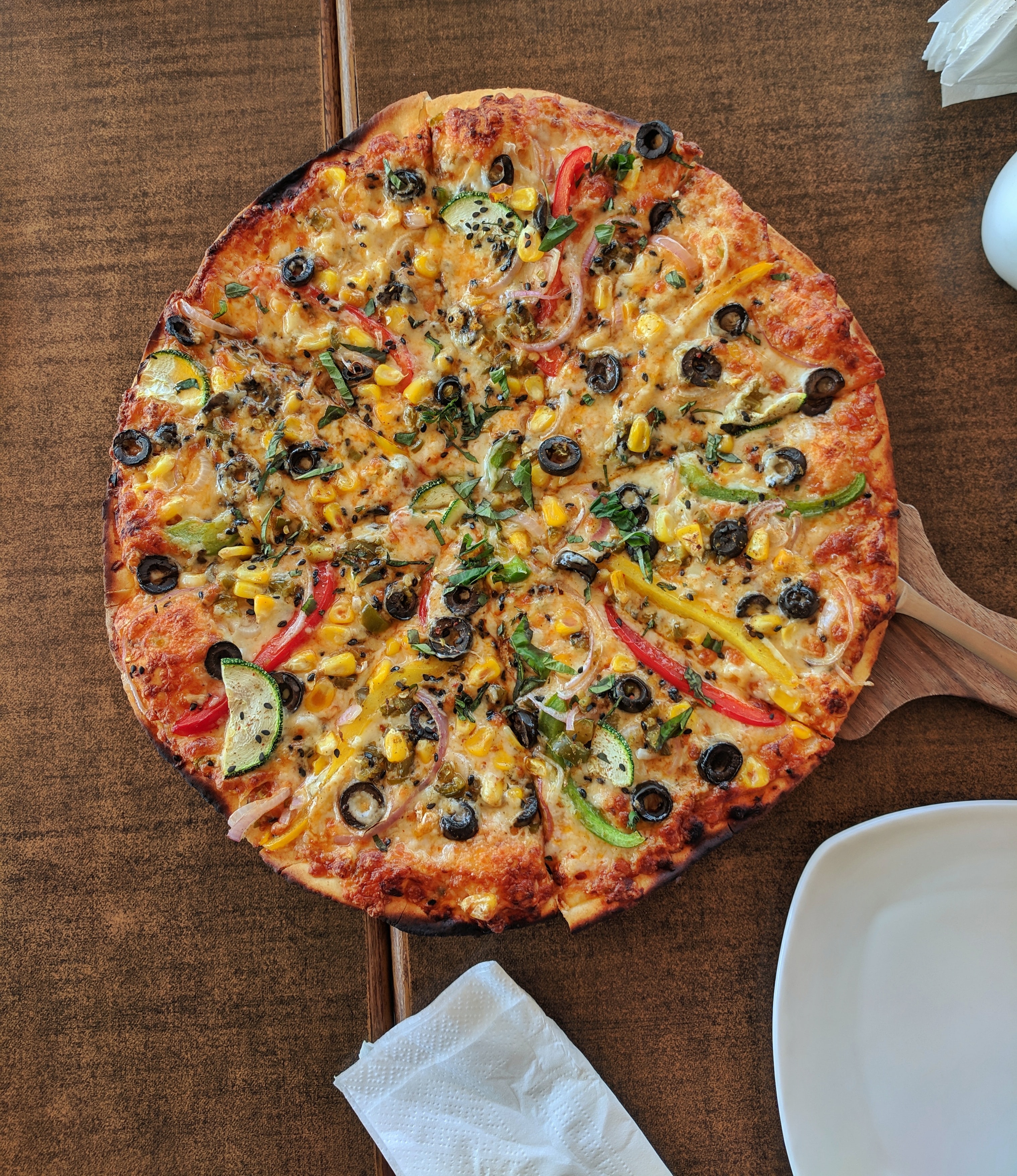 Pizza on table
