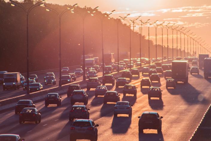 Cars on freeway