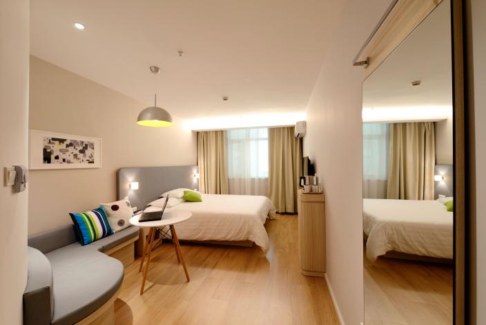 Hotel room and bed