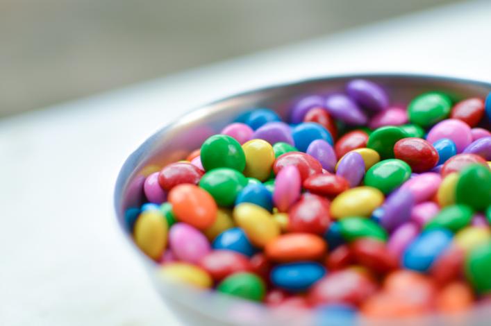 Chocolate candies in bowl