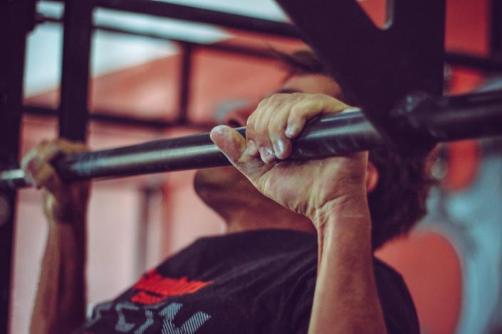 Man doing pull-up