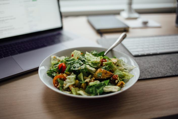 Lunch on desk