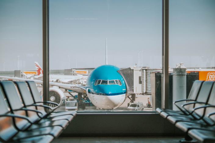 Airplane through window