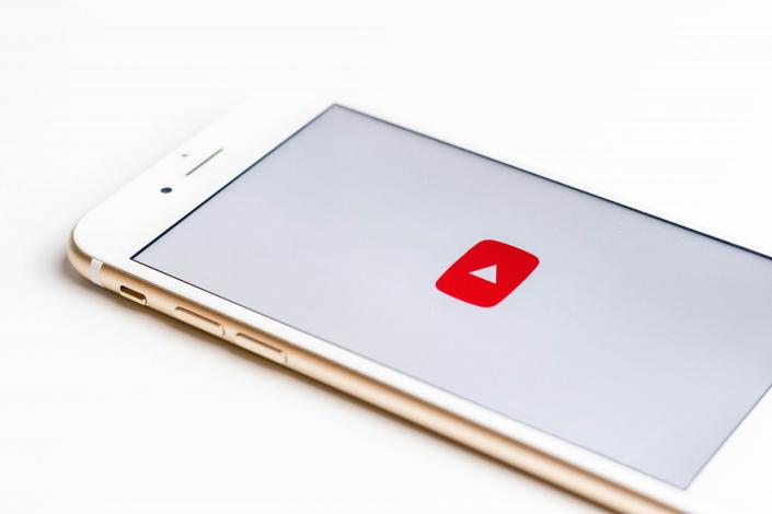 Youtube logo on phone