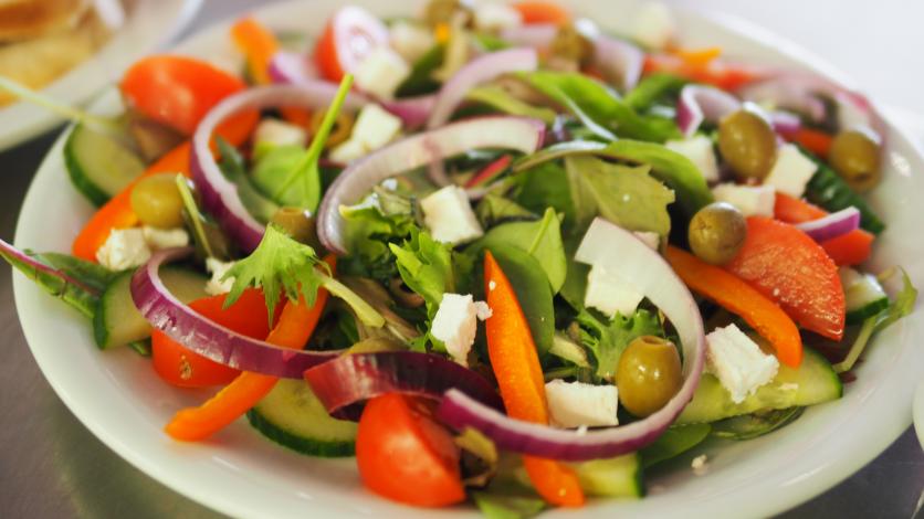 Vegetable salad on plate