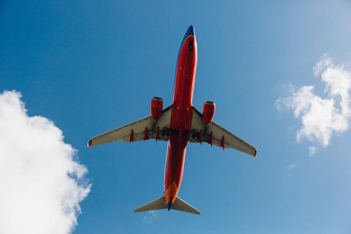 Underside of Southwest plane