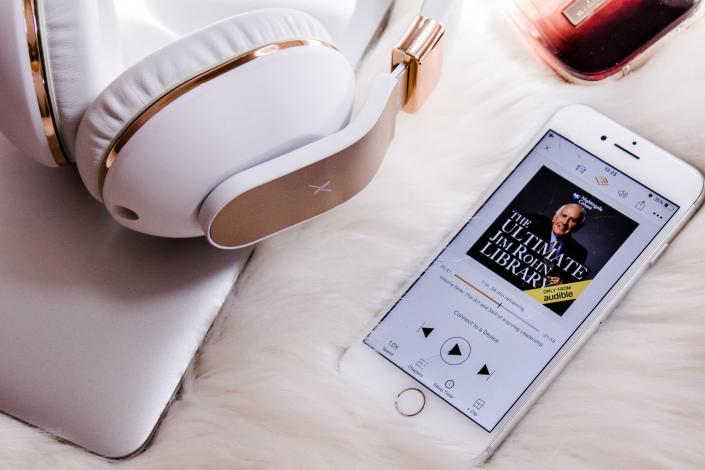 Phone with audiobook on it