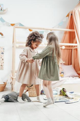 Two girls dancing