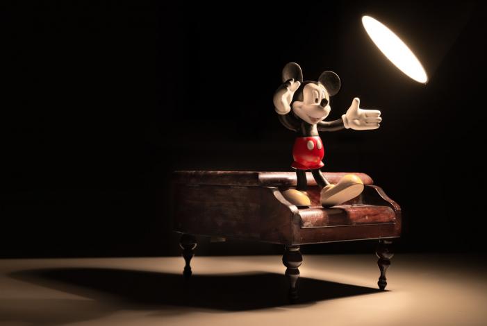 Mickey mouse toy in light