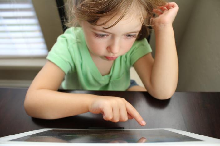 Girl using tablet