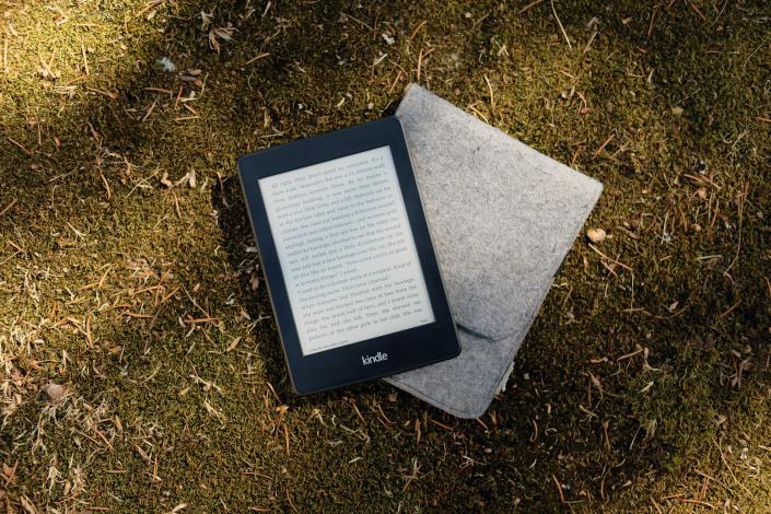 Kindle laying on ground