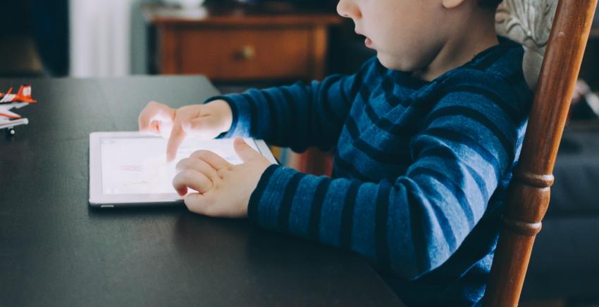 Child using tablet