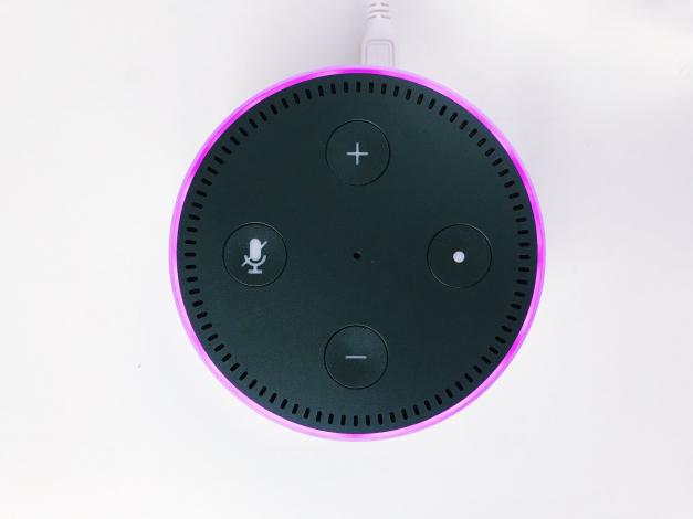 Amazon echo dot with purple ring