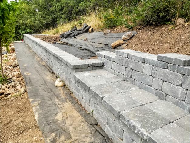 View of a retaining wall