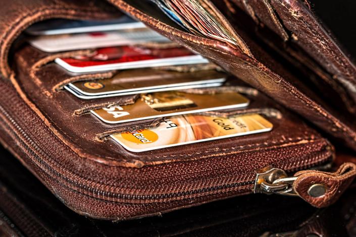 Wallet with credit cards