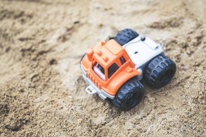 Little truck in sandbox