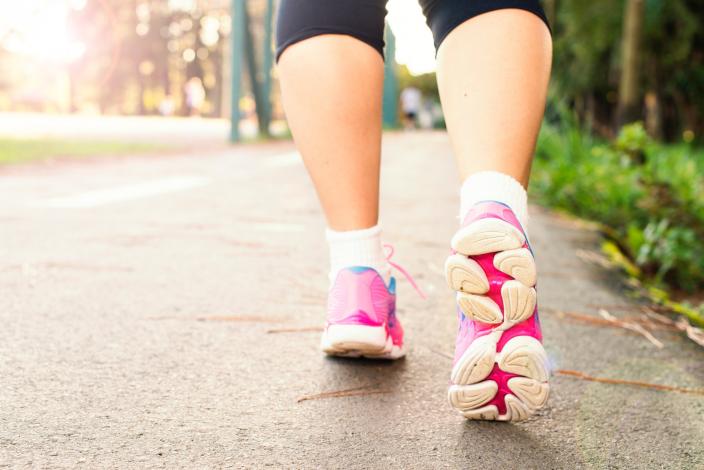 Woman in shoes walking