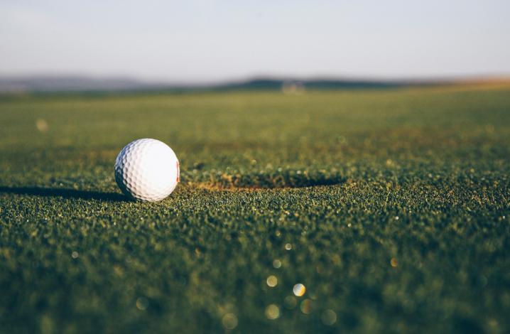 Golf ball on green