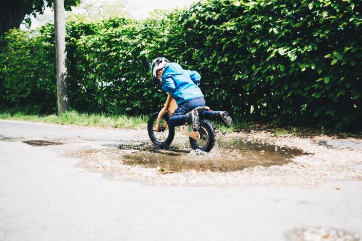 Boy on balance bike