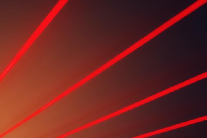 Red light beams