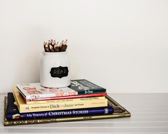 Books on table