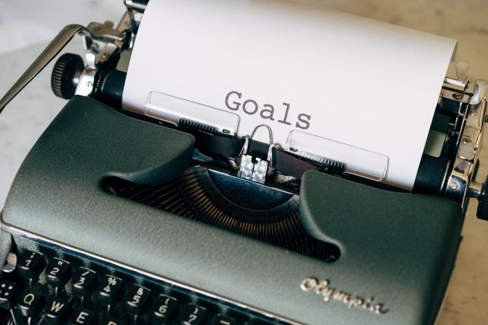 Typewriter that says Goals