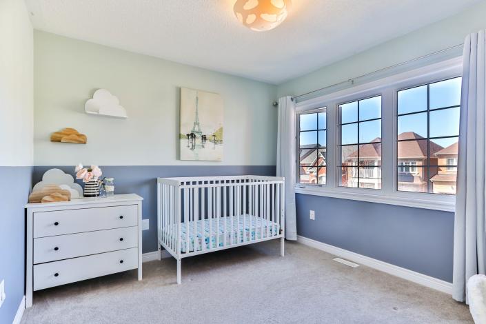 Crib in bedroom