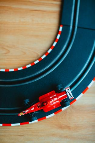 Toy car on track