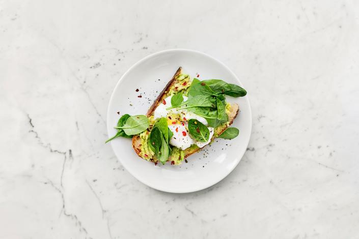 Vegetable sandwich on plate