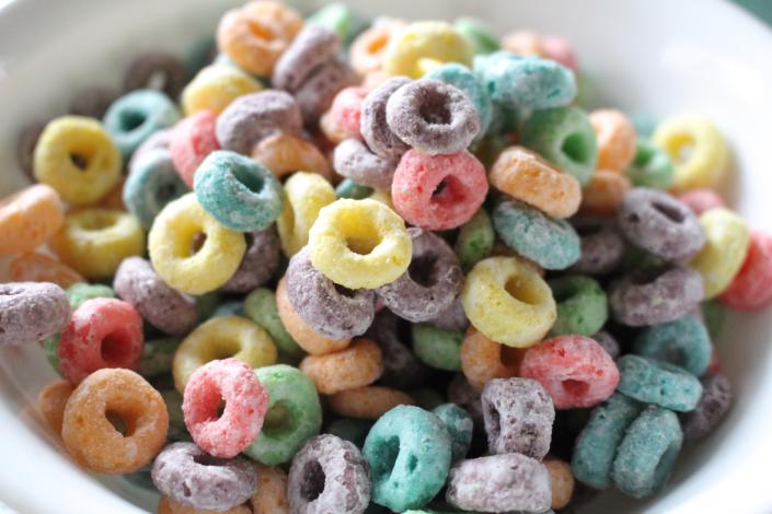 Bowl of fruit loops