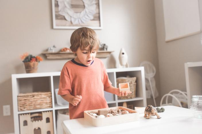 Child playing in room