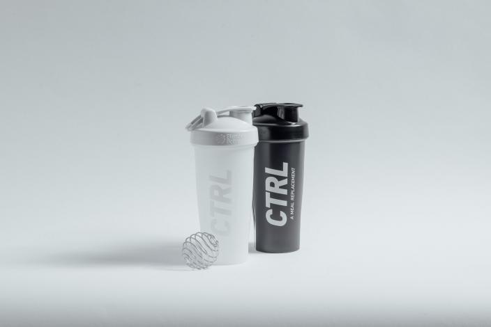 Black and white shaker bottles