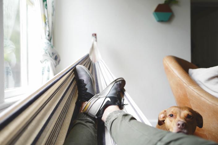 Feet in a hammock