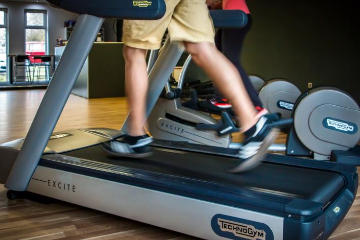 Person running on treadmill