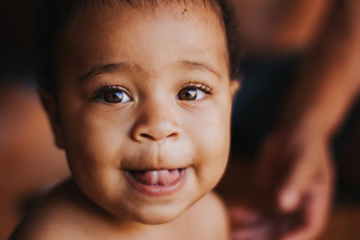 Close up on baby's face