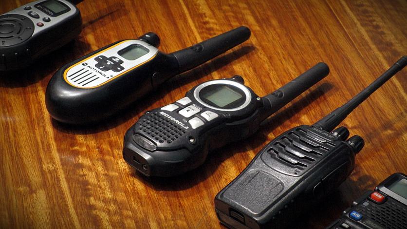 Walkie talkies on table