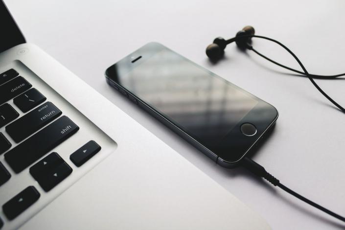 Headphones and phone