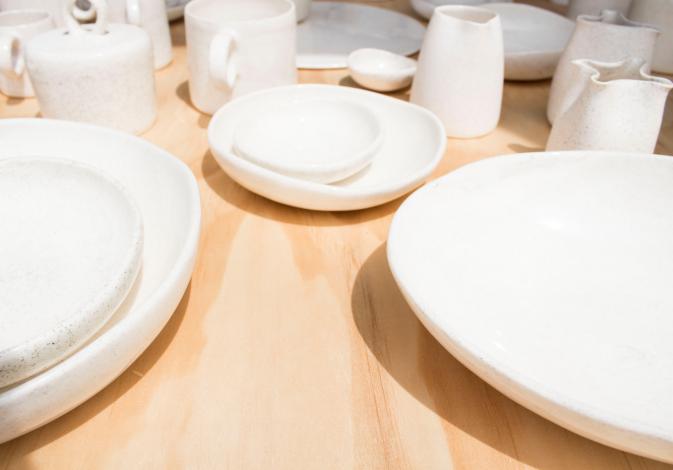 Plates on a table