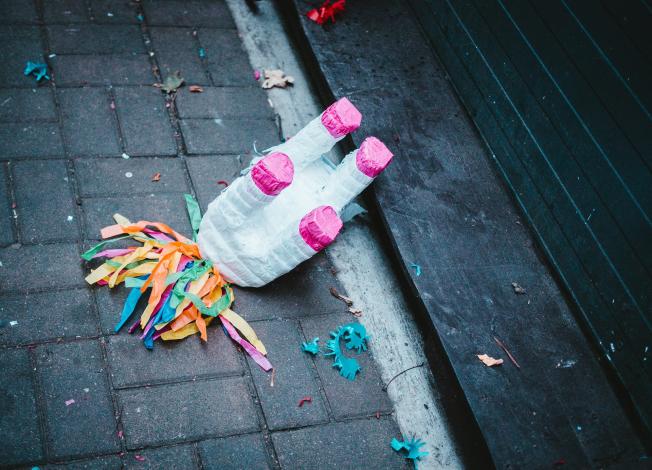 Pinata on the ground