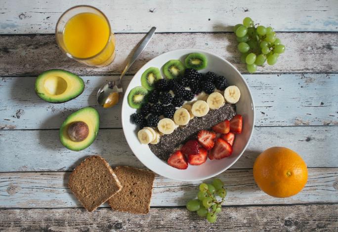 Fruit on top of yogurt