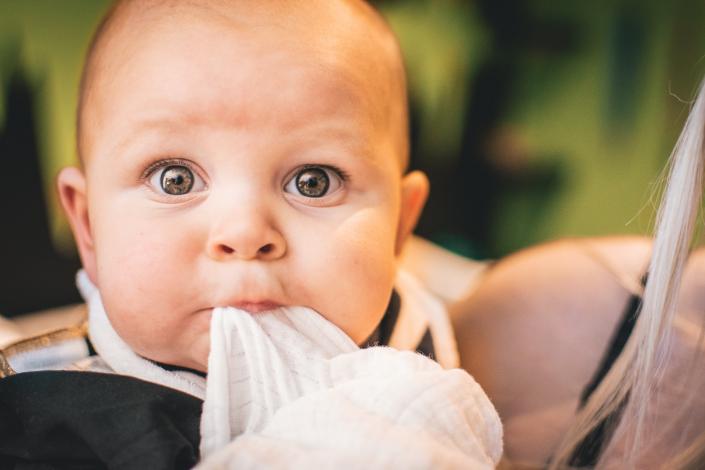 Close up on baby's face