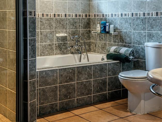 Bathroom and bathtub