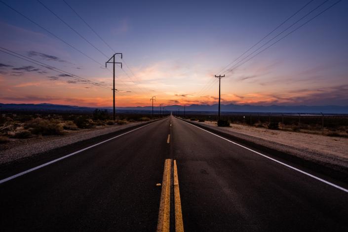 Long empty road
