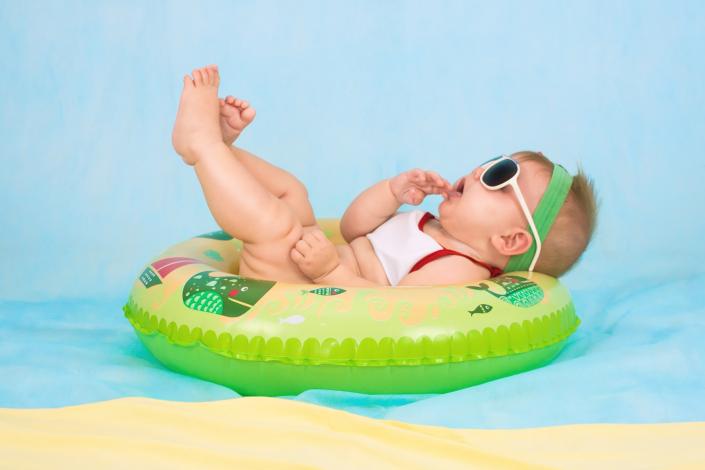 Baby on a water toy