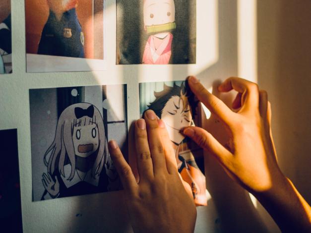 Anime pictures on wall