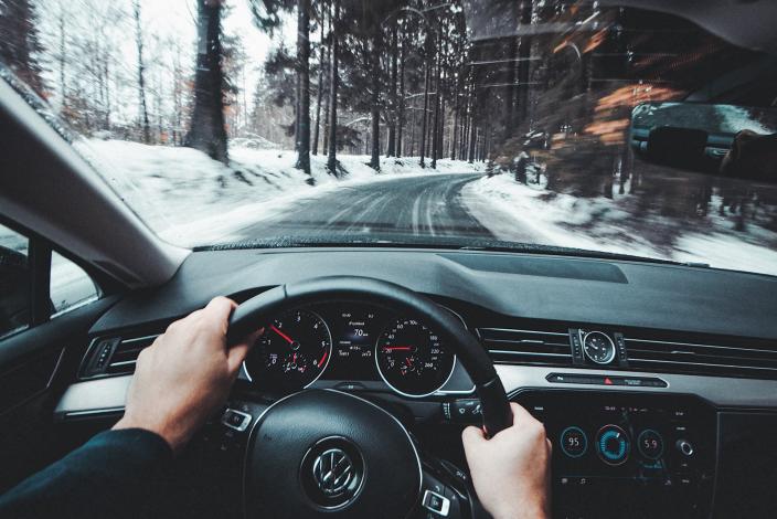 View from frontseat of car